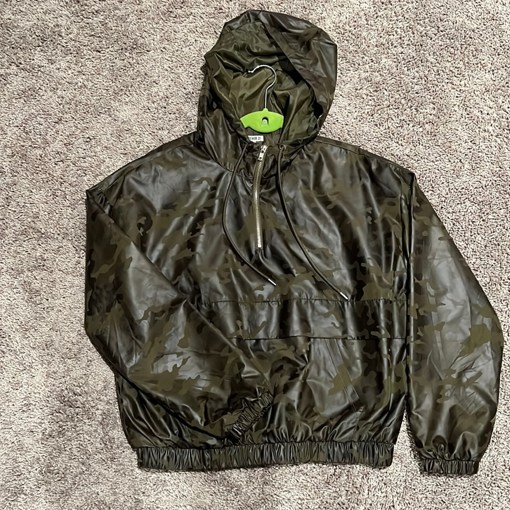 Army green windbreaker - FOREVER 21